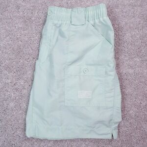 AFCO Fishing Mint Green Shorts Outdoor Casual Elastic Waist‎ Utility Pockets 34